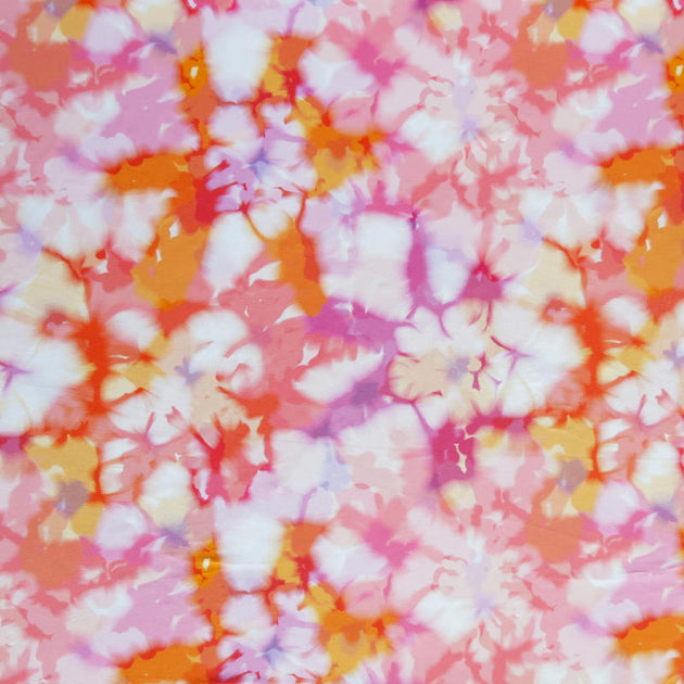 Lycra Tie Dye in Sunset Pink - All About Fabrics