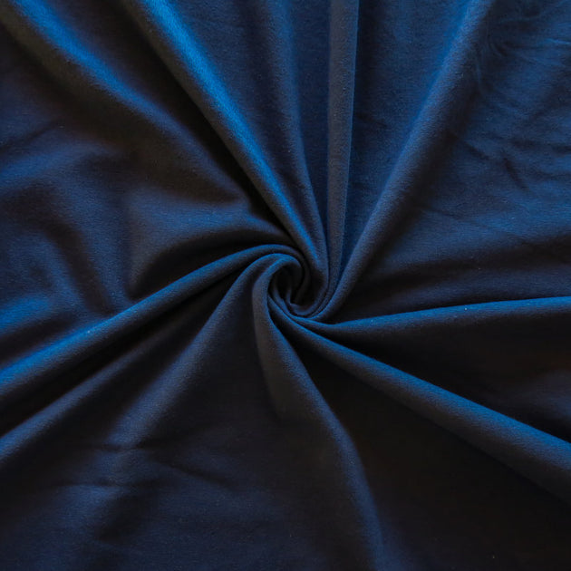 Dark Navy Cotton Lycra Jersey Knit Fabric The Fabric Fairy