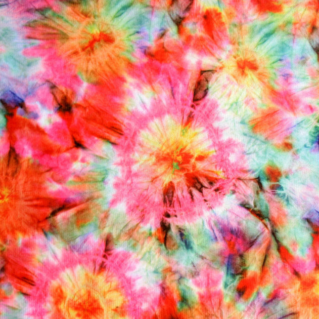 100% Cotton - Tie Dye - Orange/Purple - Sold by Half Metre – Kayes