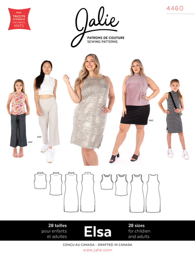 Elsa Sleeveless Top and Dress Sewing Pattern by Jalie