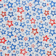 Americana Stars and Splatters on White Poly Spandex Swimsuit Fabric