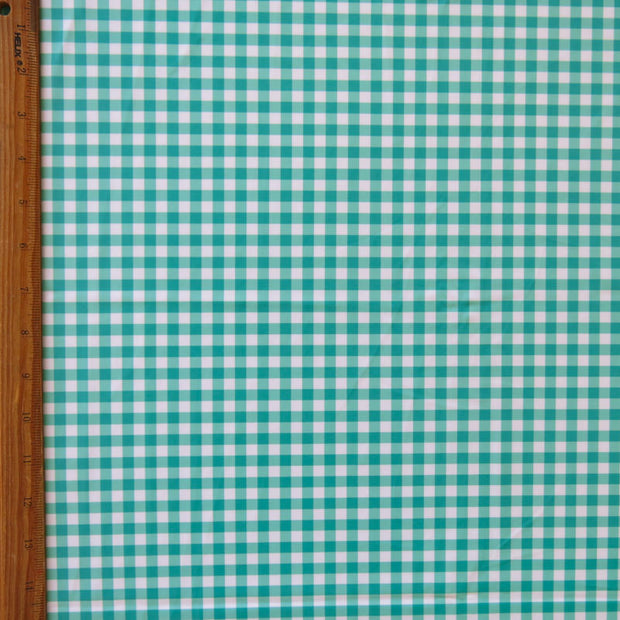 Bermuda Green Gingham Poly Spandex Swimsuit Fabric