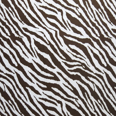 Brown Zebra Print Poly Spandex Swimsuit Fabric