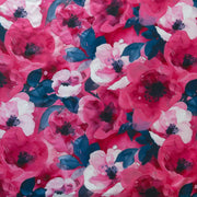 Brushstroke Peonies Pink/Navy Poly Spandex Swimsuit Fabric