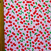 Cherries on Pink Poly Spandex Swimsuit Fabric