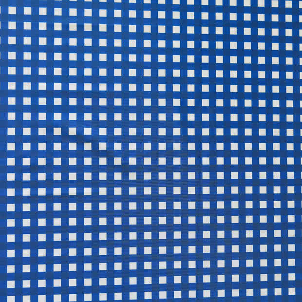 Cobalt Blue Gingham Poly Spandex Swimsuit Fabric