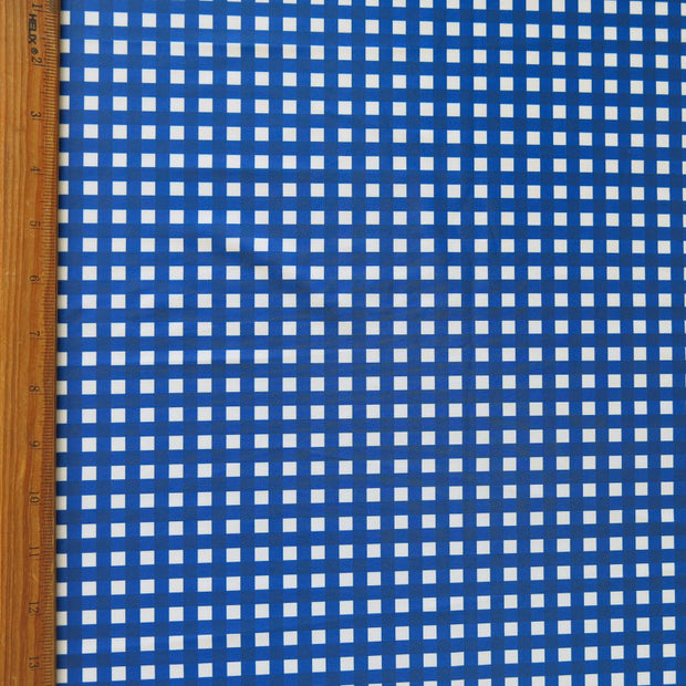 Cobalt Blue Gingham Poly Spandex Swimsuit Fabric