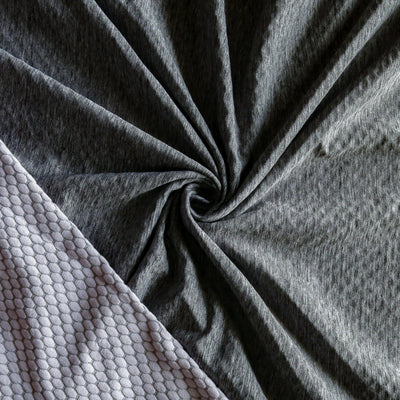 Silver Dry-Flex Space Dye Poly Lycra Jersey Knit Fabric
