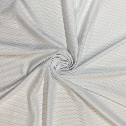 White Poly Spandex Perforated Mesh Fabric