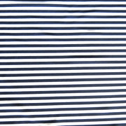 Navy and White 1/4 inch Stripe Nylon Spandex Swimsuit Fabric - 24" Remnant