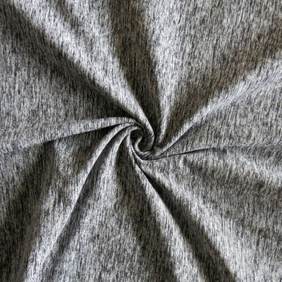 Grey/Black Eclat Marl Poly Spandex Jersey Knit Fabric - 35" Remnant