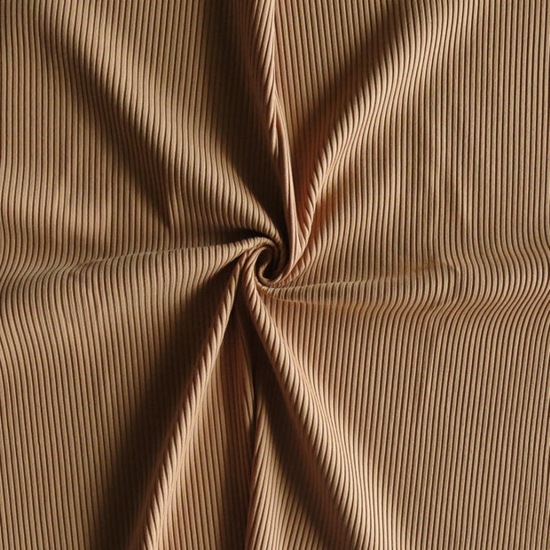 Coconut Ribbed Nylon Spandex Swimsuit Fabric - 21" Remnant