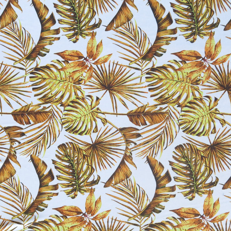 Golden Palm Fronds Poly Spandex Swimsuit Fabric – The Fabric Fairy