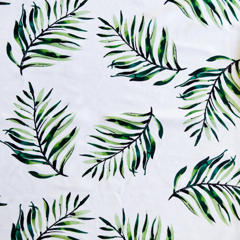 Green Ferns on White Nylon Spandex Swimsuit Fabric – The Fabric Fairy