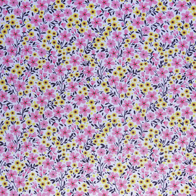 Pink Lemonade Floral Poly Spandex Swimsuit Fabric – The Fabric Fairy