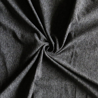 Charcoal/Black Eclat Marl Poly Spandex Jersey Knit Fabric - 17" Remnant