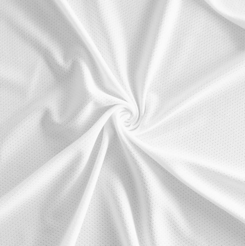 White Polyester Performance Jersey Knit Fabric