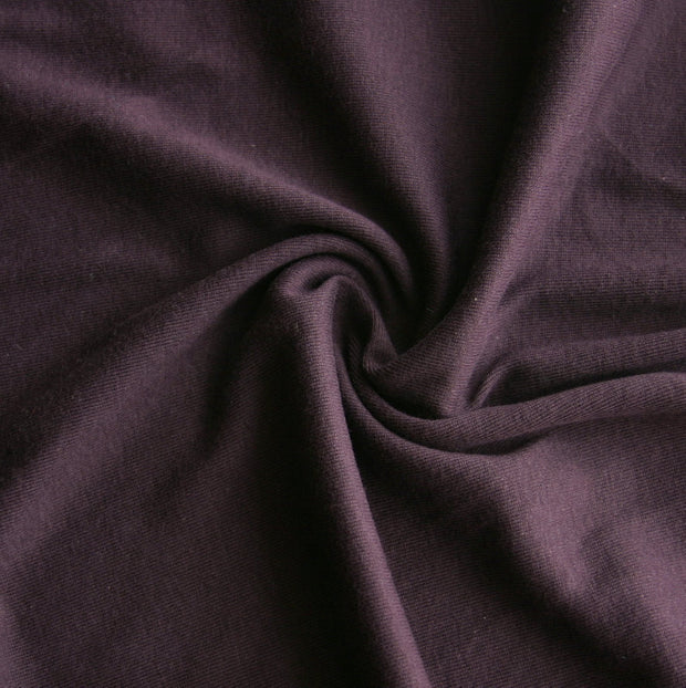 Eggplant Cotton Rib Knit Fabric